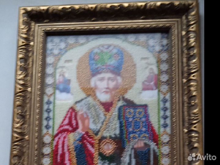 Иконы вышитые бисером,с рамкой