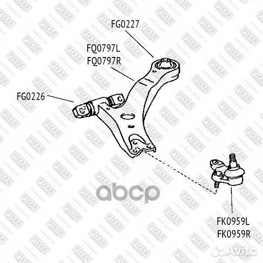 Рычаг подвески передний нижний правый FQ0797R F