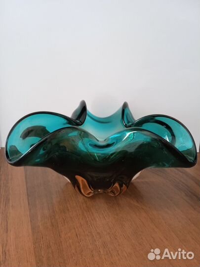 Ваза-конфетница гутное стекло СССР