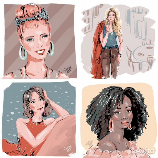 Цифровой портрет иллюстрация