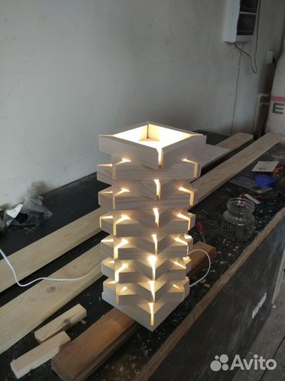 Светильник loft. дерево