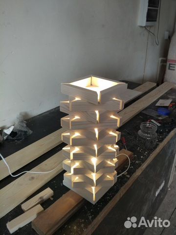 Светильник loft. дерево