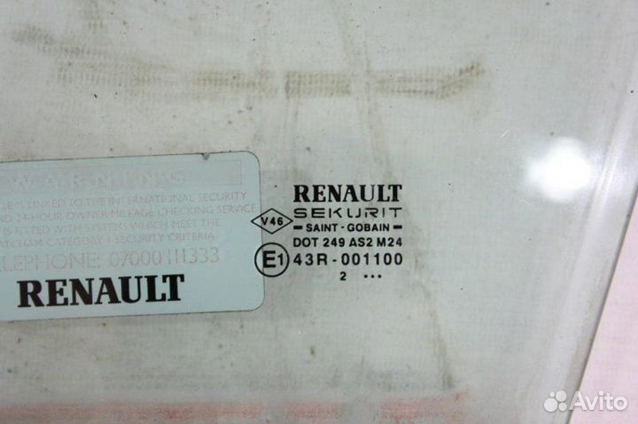 Стекло боковое переднее Renault Megane 2 2002-2009