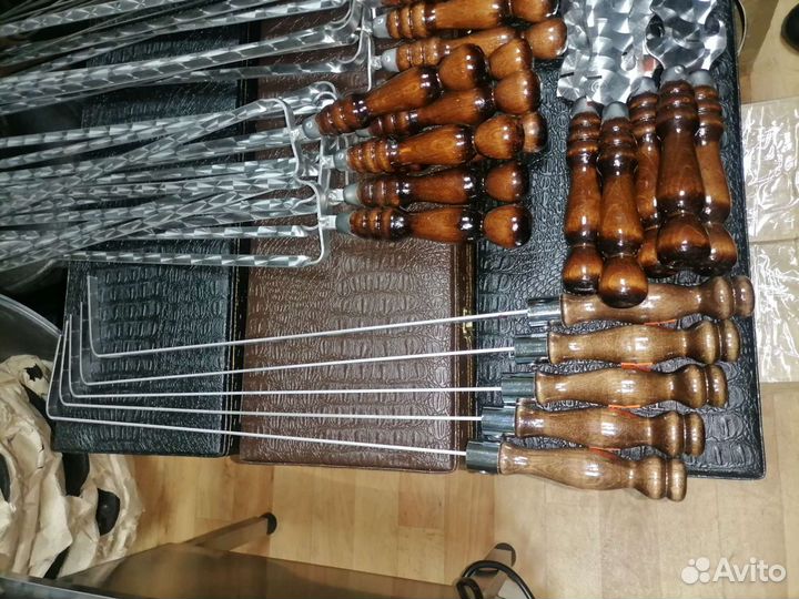 Двойной шампур, шампур-спица, нож-вилка, ложка обу