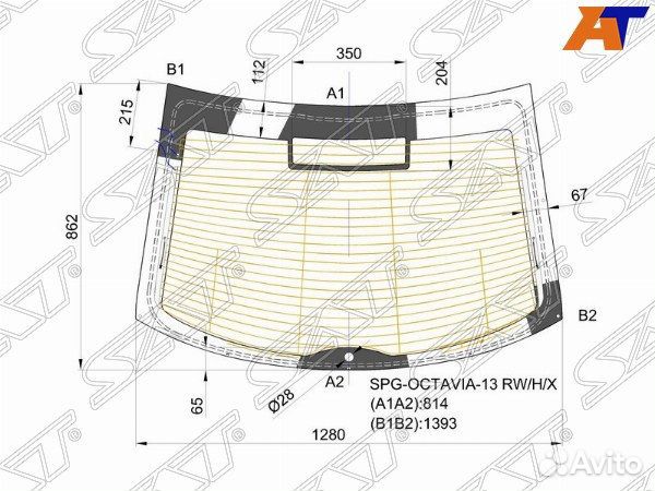 Стекло заднее skoda octavia