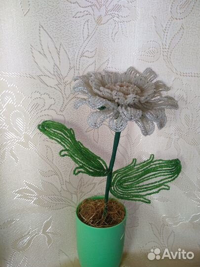 Гербера из бисера