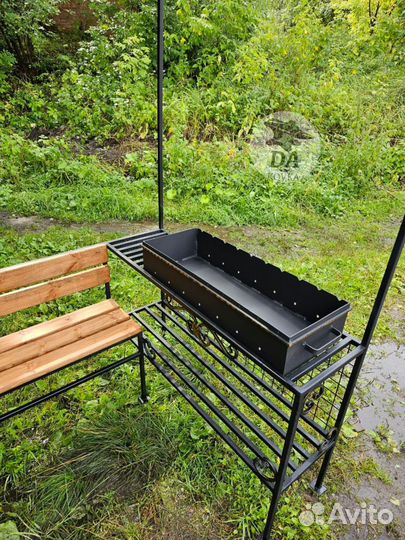 Мангал беседка со скамейкой