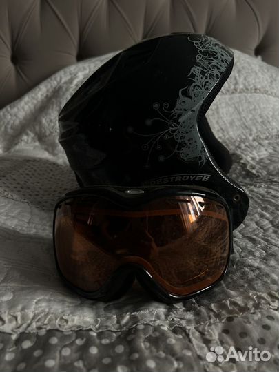 Горнолыжный шлем подростковый 57/58 очки