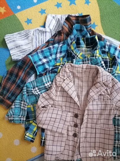 5 рубашек, костюм и пиджак