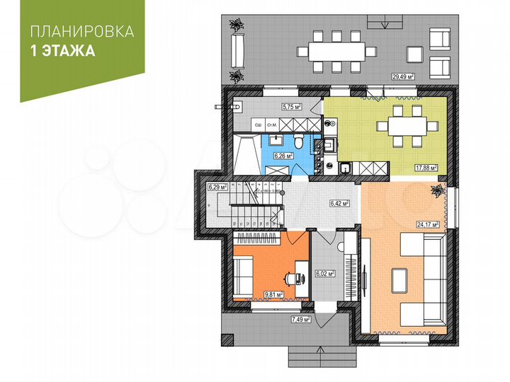 Коттедж 211 м² на участке 9 сот.