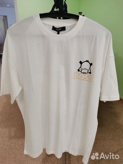 Футболка белая унисекс оверсайз