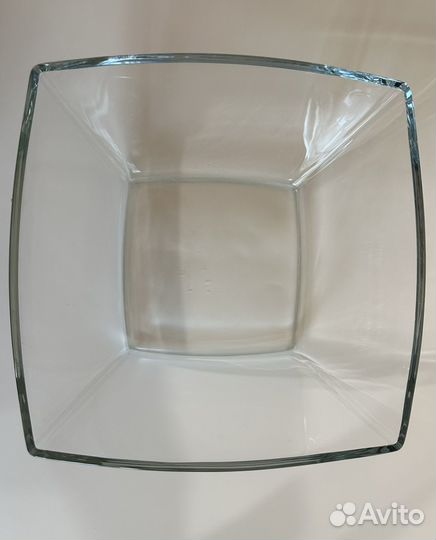 Стеклянный салатник, ваза для фруктов, 23.5х23.5