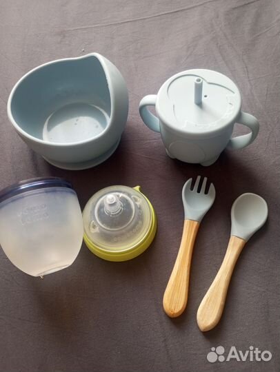 Набор детской силиконовой посуды