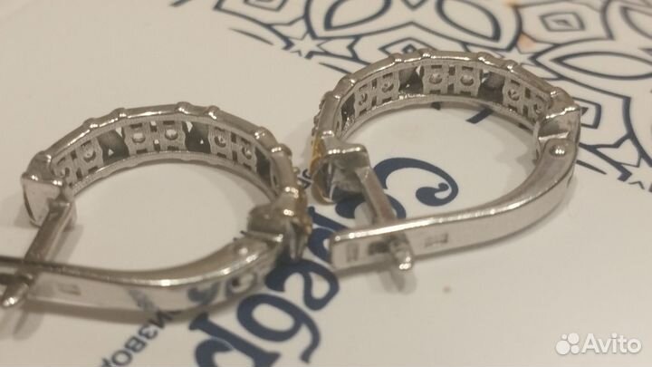 Серебряные серьги под тифанни