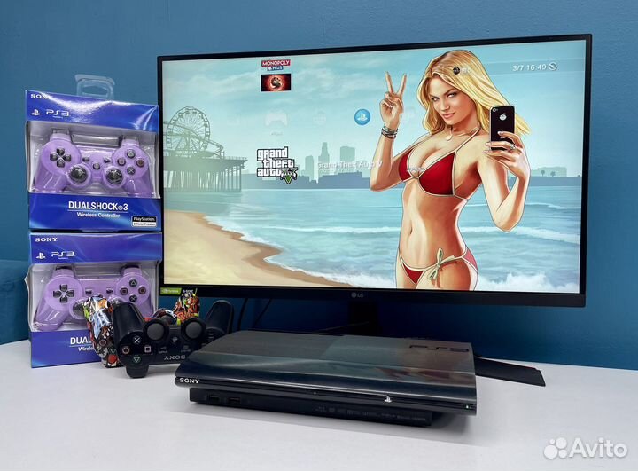 Игровая приставка PS3 Super Slim 320Gb Прошитая