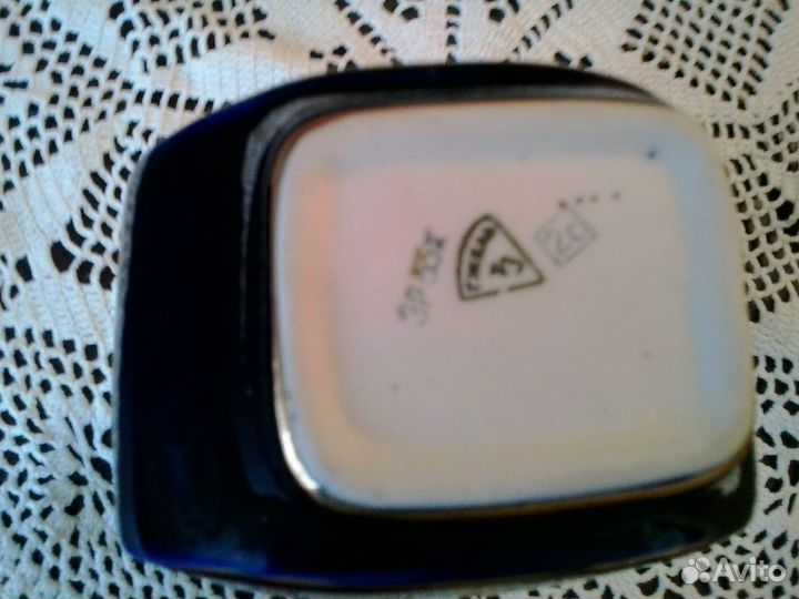 Ваза кобальт с золотом СССР