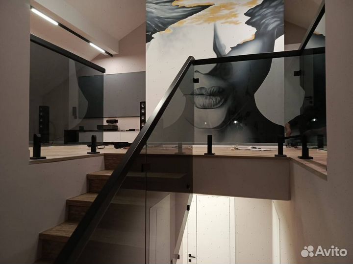 Перила для лестницы стеклянные ограждения