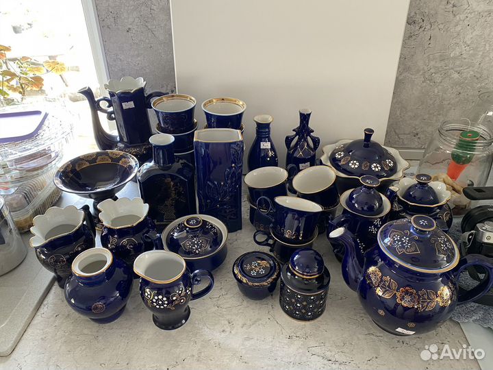 Синяя кобальтовая посуда СССР