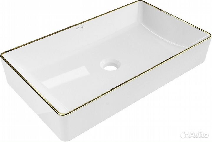 Накладная раковина Mexen nadia 60см белый золотой обод