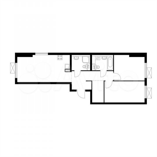 3-к. квартира, 60,1 м², 9/25 эт.