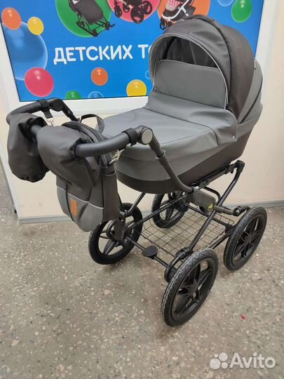 Коляска 2в1 классическая серый