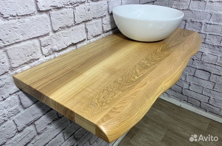 Столешница в ванную комнату из ясеня