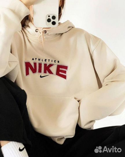 Винтажное худи толстовка с вышивкой Nike