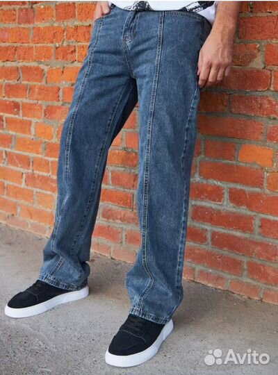 Джинсы широкие, брюки мужские прямые, 44-52 размер