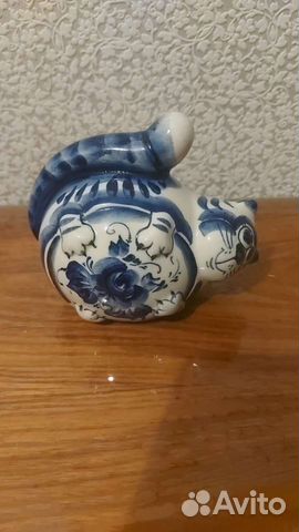 Статуэтка фарфоровая гжель кот