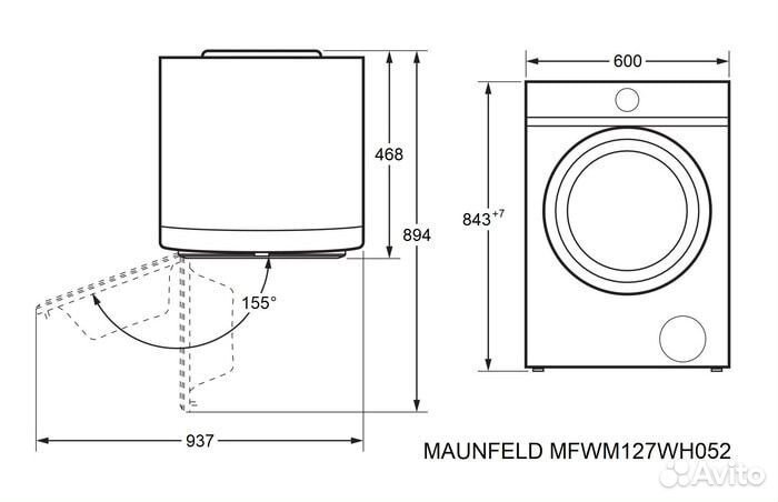 Стиральная машина Maunfeld mfwm127WH052