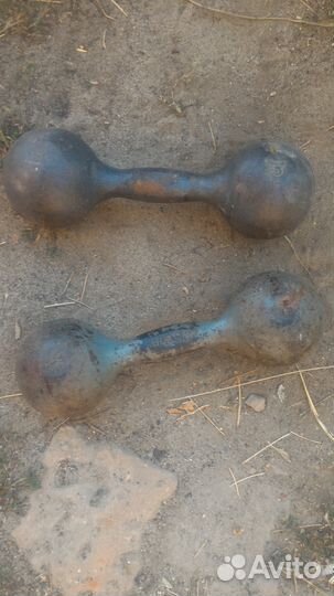 3 кг чугунные Гантели 2штуки. Литые