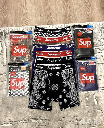 Трусы Supreme hanes boxer briefs