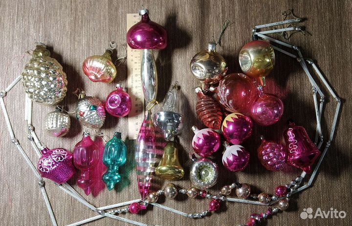 Винтажные ёлочные игрушки, Глинка, с 50 г