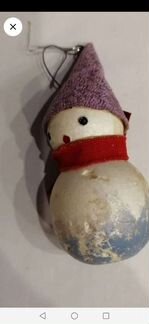 Снеговик СССР елочная игрушка