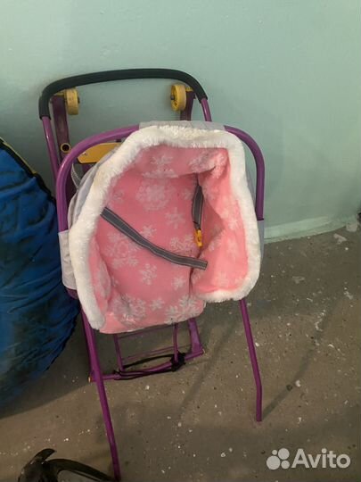 Коляска санки на колесах