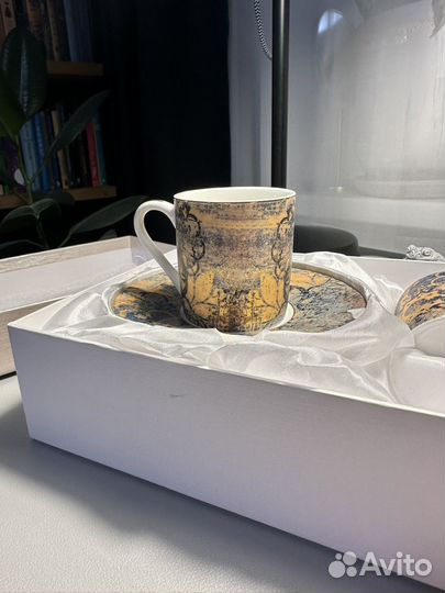 Набор кофейный фарфоровый 2 чашки и 2 блюдца