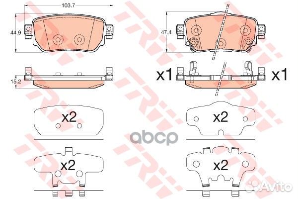 Колодки тормозные дисковые зад GDB3617 TRW
