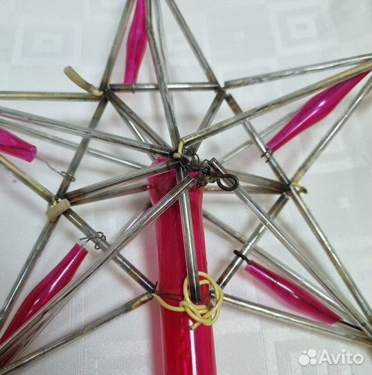 Елочная игрушка СССР. Макушка. Звезда. Стеклярус