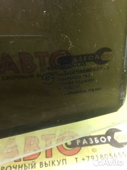 Стекло заднее левое Chevrolet Aveo T200 F14D3 2005