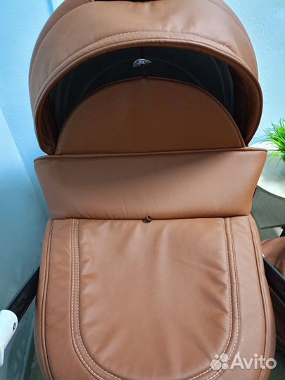 Коляска 3 в 1 коричневая эко кожа