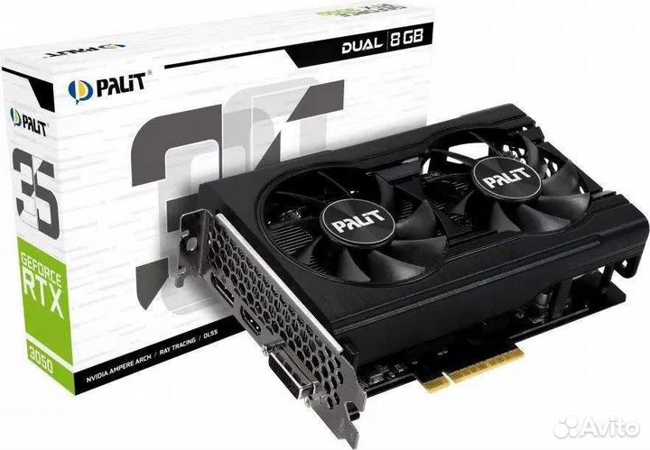 Видеокарта Palit GeForce RTX 3050 8gb (2 вентелято