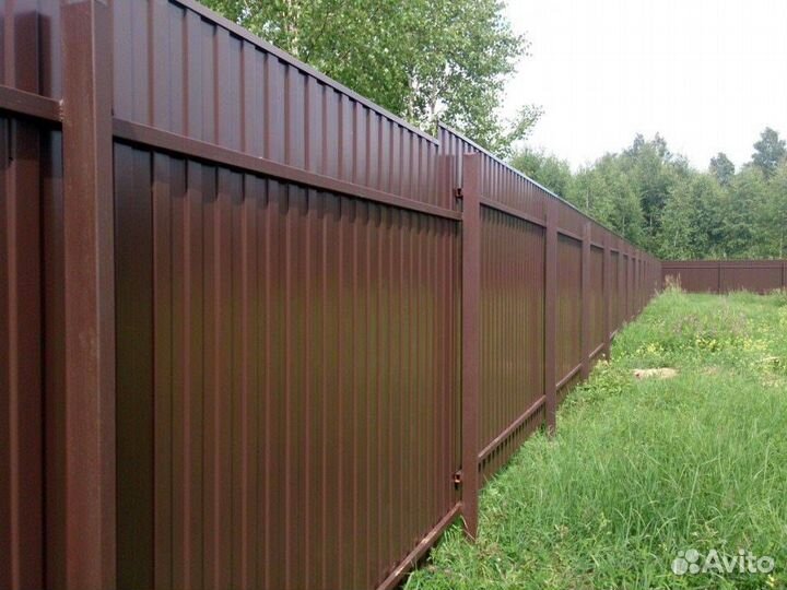 Забор(кованый; из профнастила) под ключ