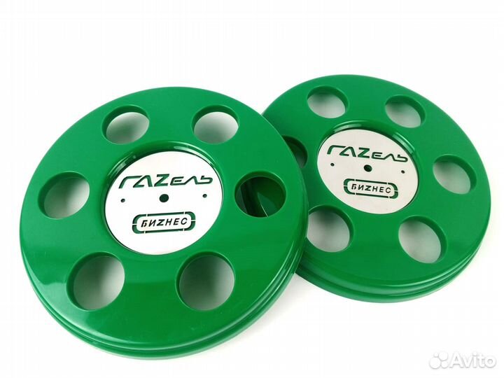 Колпаки зелёные на Газель Бизнес нержавейка 2шт