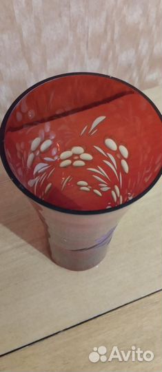 Ваза цветное стекло СССР 27.5 см