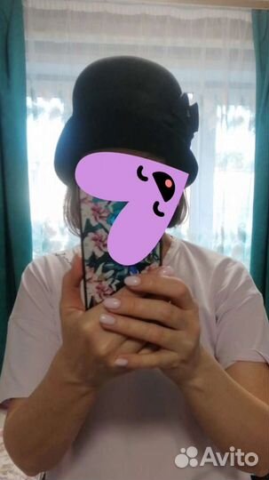 Шляпа женская чёрная шерсть