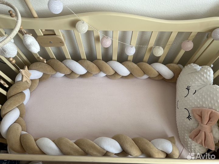 Бортик-коса в детскую кроватку(косичка) 230см