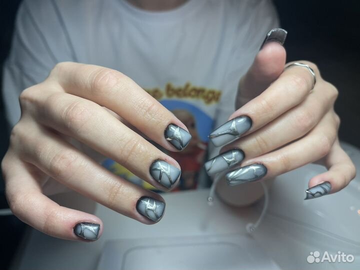 Маникюр+педикюр+наращивание