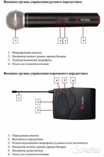 Радиосистема Volta US-2H (614.15/710.20)