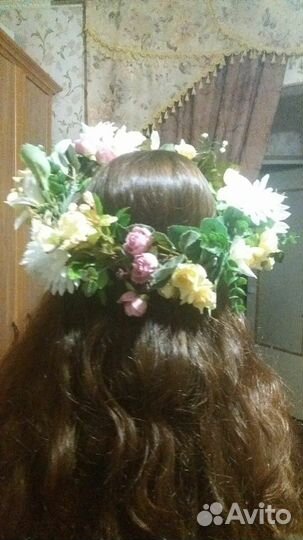 Венок из искусственных цветов для фотосессии