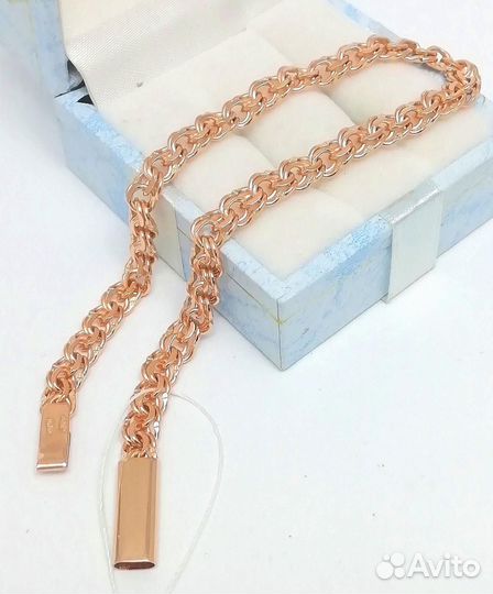 Золотой браслет Бисмарк, полновесный, замок коробочка, длина 23 см, вес 9,32г*